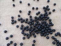 250Gram Black Round Loose Beads 6mm Wholesale