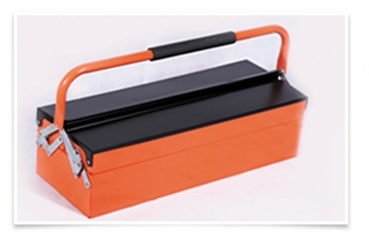 1X Foldable 2 Tray Strong Toolbox Portable Storage Mechanic Tool - Click Image to Close
