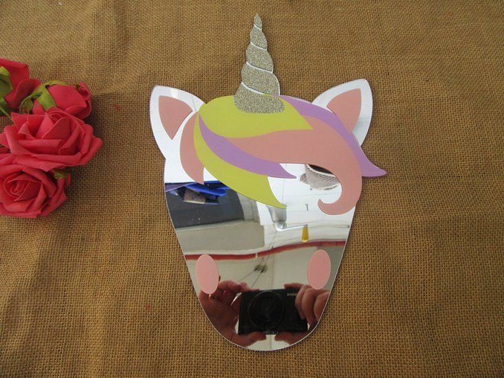 5Pcs Cute Unicorn Mirror Creative Kids Home Decoration - Click Image to Close