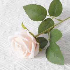 (image for) 12Pcs Artificial Flower Champagne Lifelike Roses Real Touch for Wedding Home Office Decor