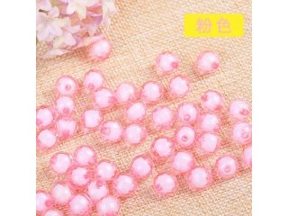500g (1950pcs) Faceted Round Acrylic Loose Beads 8mm Pink