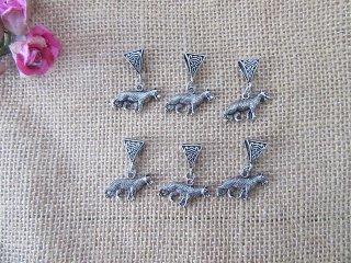 (image for) 100Pcs Wild Wolf Cougar Beads Charms Pendants Fit European