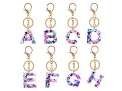 (image for) 6Pcs Personalized Letter Keychain for Bag Acrylic Pendant Key