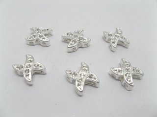 20 Jewelry finding Silver X-Shape Rhinestone Clasps (image for) 20 Jewelry finding Silver X-Shape Rhinestone Clasps