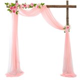 1Pc Pink Wedding Arch Chiffon Backdrop Curtain Drapes Background