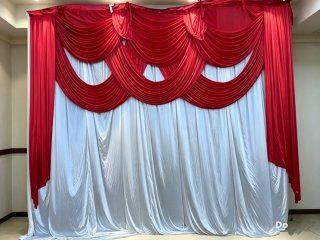 1Pc Red 3x1.6M Tassel Swag Drape Stage Wedding Backdrop Back (image for) 1Pc Red 3x1.6M Tassel Swag Drape Stage Wedding Backdrop Back