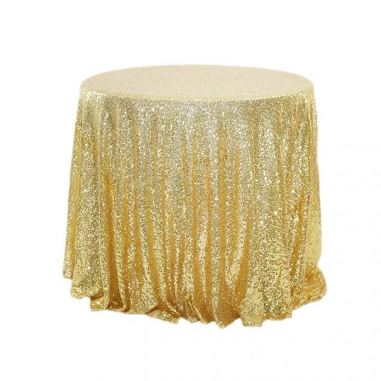 1Pc Golden Sequin Table Cloth Cover Backdrop Wedding Party - Click Image to Close