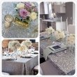 (image for) 1Pc Sparkly Silver Sequin Table Cloth Cover Backdrop Wedding