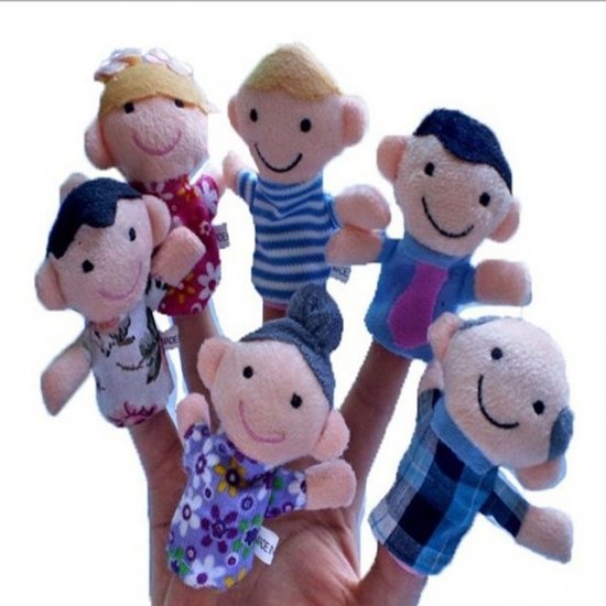 6 Lovely Family Finger Puppet Dolls Educational Hand Toy Family - Click Image to Close