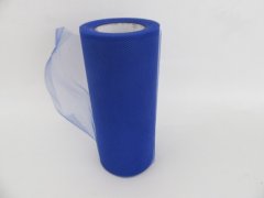 (image for) 4Roll X 25Yards Tulle Roll Spool 15cm Wedding Gift Bow - Blue