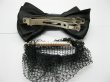 1Pc Black Bowknot Hairclip with Hair Bun Net (image for) 1Pc Black Bowknot Hairclip with Hair Bun Net