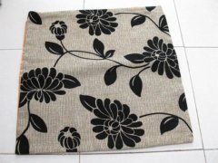 2Pcs Black Flower Hemp Pillow Cushion Covers 43cm 2Pcs Black Flower Hemp Pillow Cushion Covers 43cm