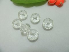 20 Faceted Clear Crystal European Beads 14x9mm 20 Faceted Clear Crystal European Beads 14x9mm