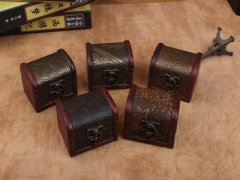 (image for) 10Pcs Mini Vintage Wooden Jewelry Box Gift Box 8x6x6cm Assorted