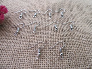 250gram Nickel Plated Ear Wire Hooks W/Bead Coil DIY Earrings M