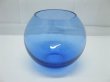 12X Blue Glass Wedding Bowl Vase 10cm High (image for) 12X Blue Glass Wedding Bowl Vase 10cm High