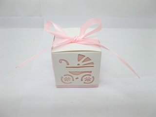 50 Baby Carriage Cutout Bomboniere Gifts Boxes - Baby Pink (image for) 50 Baby Carriage Cutout Bomboniere Gifts Boxes - Baby Pink