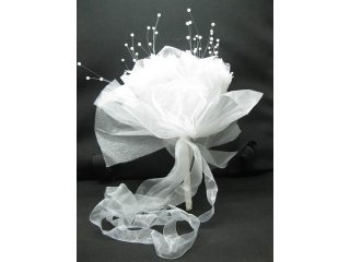 1X New Artificial Wedding Bridal Organza Bouquet