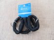 (image for) 12X Black Wrist Coil Key Ring Stretchable Spring Keyring