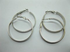 (image for) 60 Pairs Assorted Metal Hoop Earring-2 Designs