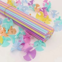 (image for) 5x10Sets Candy Color Balloon Sticks Holders with Cups Random
