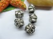 20pcs Tibetan Silver Beautiful Flower Barrel Beads European (image for) 20pcs Tibetan Silver Beautiful Flower Barrel Beads European