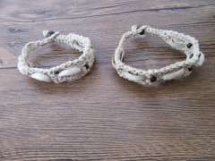 (image for) 12X Handmade Natural Knitted Bracelets with Shell Beads