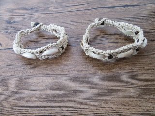 12X Handmade Natural Knitted Bracelets with Shell Beads