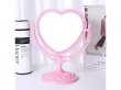 5Sets New Pink Pedestal Heart Makeup Mirror Double Sided