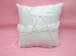 (image for) 1X White Rose Wedding Ring Pillow 17x17cm
