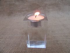 (image for) 10Pcs Cube Crystal Tealight Candle Holder Wedding Party Favor