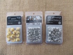 (image for) 12Pkts Golden Silver Filigree Flower Bead Caps Retail Package