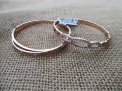 (image for) 2Pcs Rose Golden Plated Hinge Bracelet Fashion Jewellery Bangle