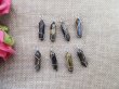 (image for) 10 Silver Wire Wrapped Tiger Eye Pendant Hexagon Prism Beads