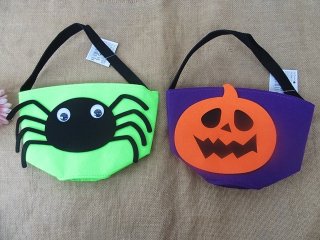 (image for) 4Pcs Trick or Treat Bag Candy Bag Tote Bucket Halloween Party