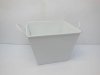 10X Square Tin Bucket with Handles for Wedding Favor - White