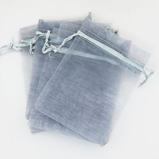 95Pcs Gray Drawstring Jewelry Gift Pouches 14x10cm - Click Image to Close