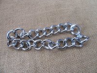 3Strands Silver Metal Link Chain 30cm for Craft Jewelry Making