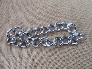 3Strands Silver Metal Link Chain 30cm for Craft Jewelry Making (image for) 3Strands Silver Metal Link Chain 30cm for Craft Jewelry Making