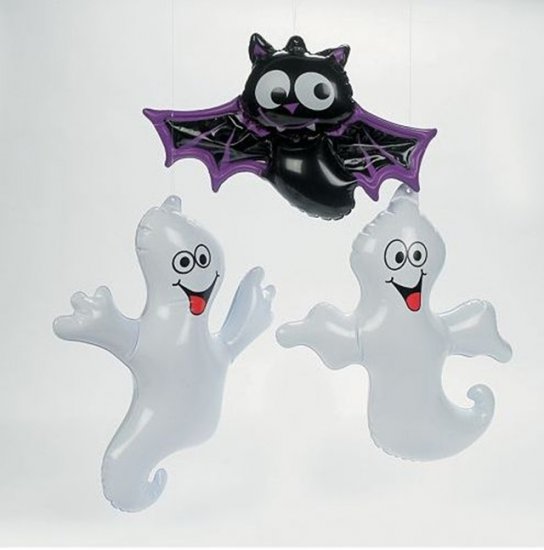12Pcs Inflatable Ghost and Bat Halloween Party Favor - Click Image to Close