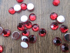 (image for) 12Sheet x 120Pcs Red Flatback Rhinestones 8mm