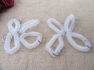 12Pcs Clear Coil Lanyard Telephone Cord Spring Keyring Keychain (image for) 12Pcs Clear Coil Lanyard Telephone Cord Spring Keyring Keychain