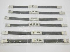 (image for) 12 Tribe Stainless Steel Men Rubber Bracelets