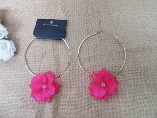 3Pcs Golden Plated Wire Rope Necklaces With 3D Rose Flower