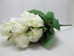 (image for) 1X Bridal Bouquet Holding Flowers Wedding 12-Heads White