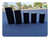 1Set x 5Pcs Black Round Plinth Cylinder Pedestal Wedding Display
