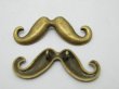 (image for) 40Pcs Mustache Beads Pendants Charms Jewelry Finding 45x20x2mm