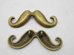 (image for) 40Pcs Mustache Beads Pendants Charms Jewelry Finding 45x20x2mm