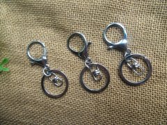 12Pcs Silver Plated Keyring Keychain Key Ring With Chain 12Pcs Silver Plated Keyring Keychain Key Ring With Chain