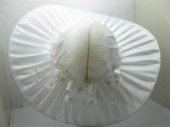 1X New Elegant White Sunshade Wedding Bridal Hat